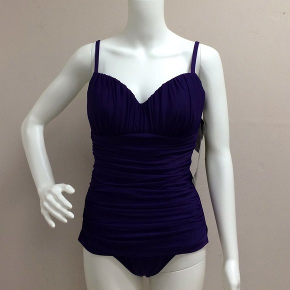 Miraclesuit Rialto Purple One Piece Swimsuit - Picture 3 of 9